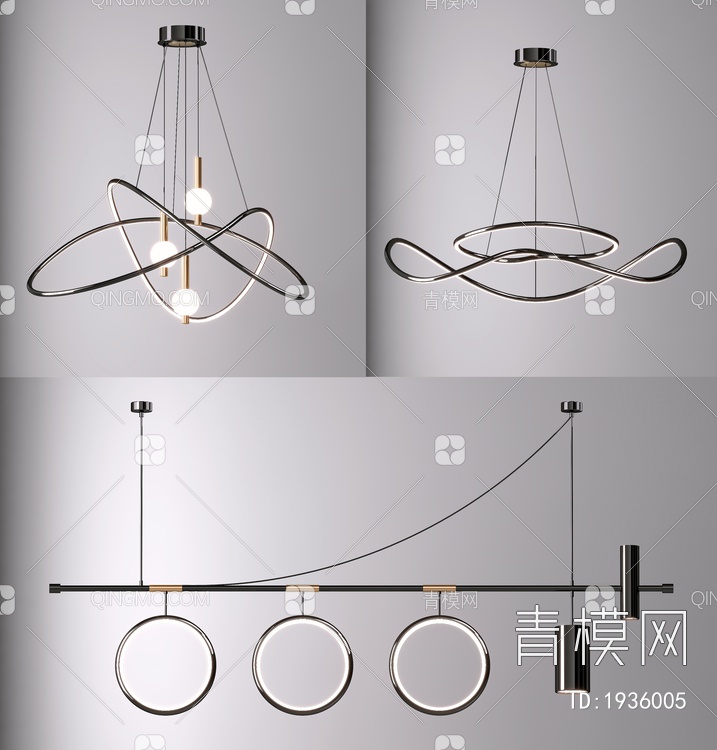 艺术吊灯SU模型下载【ID:1936005】