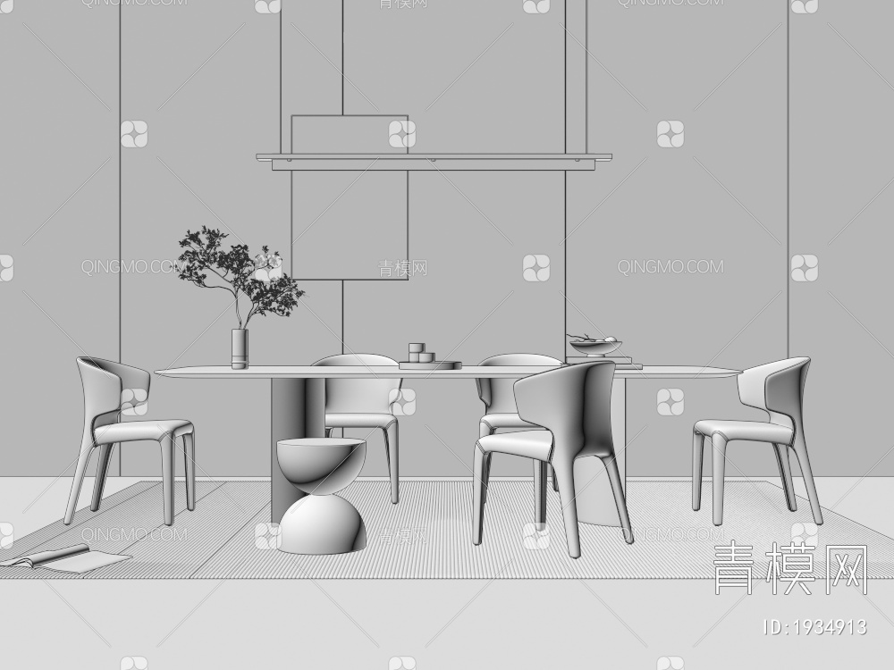 餐桌椅3D模型下载【ID:1934913】