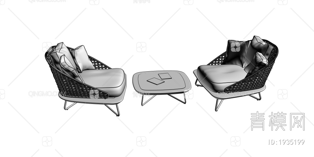 休闲椅3D模型下载【ID:1935199】