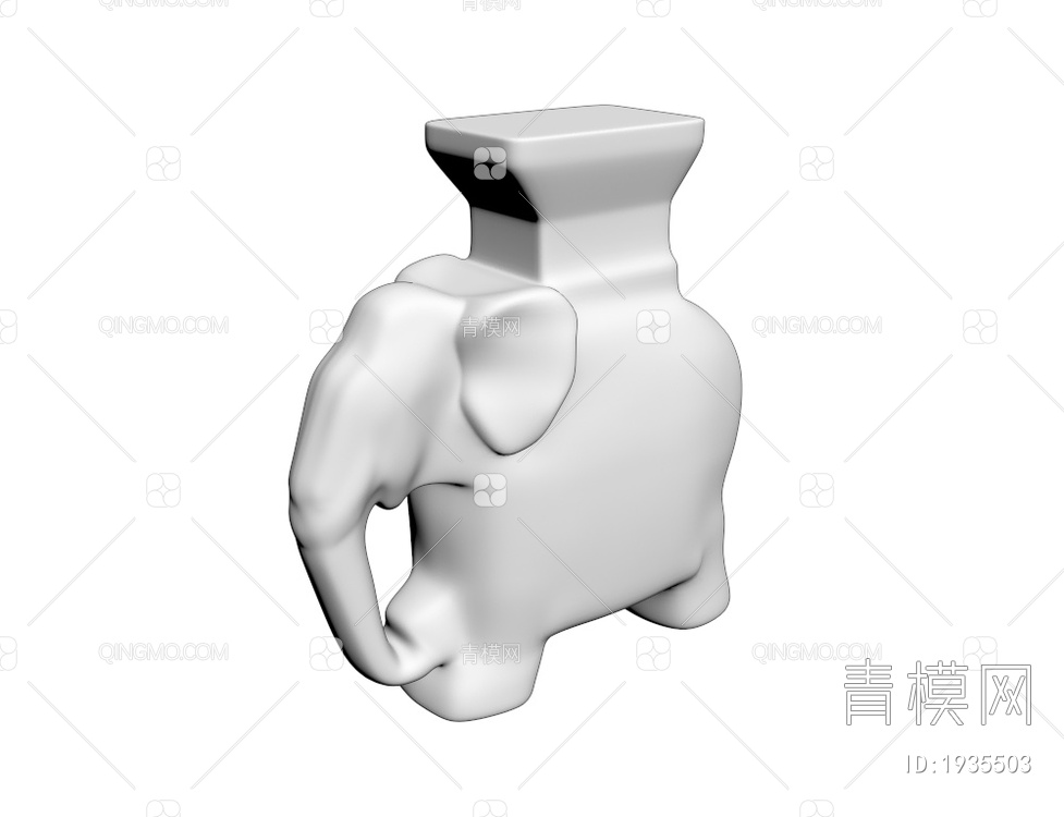 陶瓷大象雕塑摆件3D模型下载【ID:1935503】