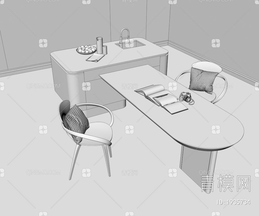 餐桌椅3D模型下载【ID:1935734】