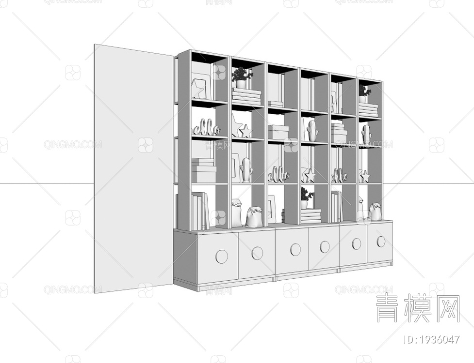 实木收纳柜 置物柜3D模型下载【ID:1936047】