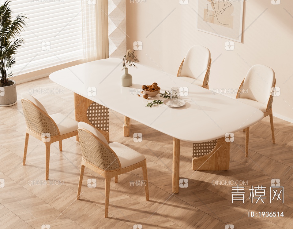 餐桌椅组合3D模型下载【ID:1936514】