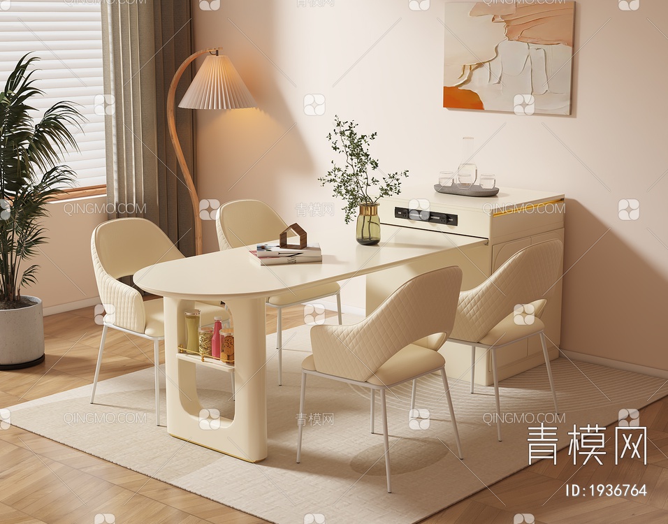 餐桌椅组合3D模型下载【ID:1936764】