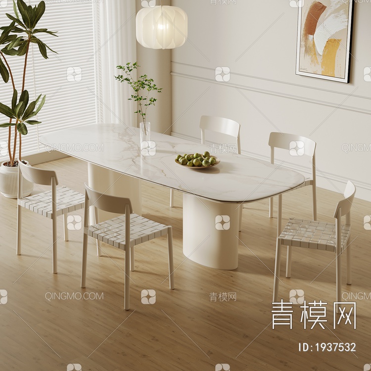 餐桌椅组合3D模型下载【ID:1937532】