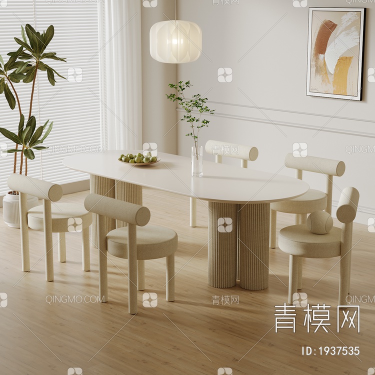 餐桌椅组合3D模型下载【ID:1937535】