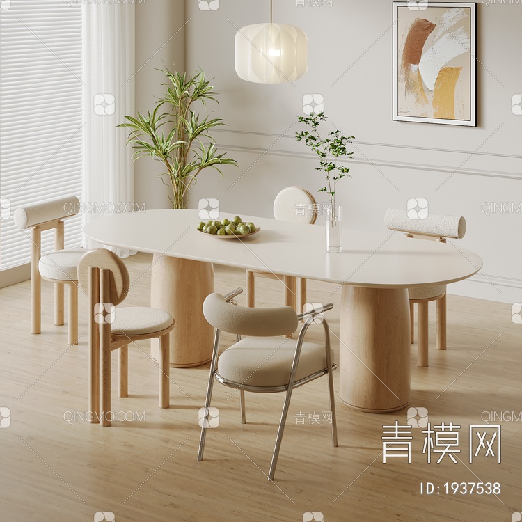 餐桌椅组合3D模型下载【ID:1937538】