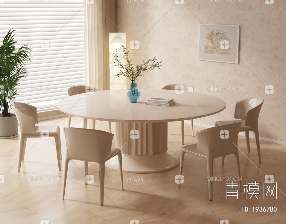 餐桌椅组合3D模型下载【ID:1936780】