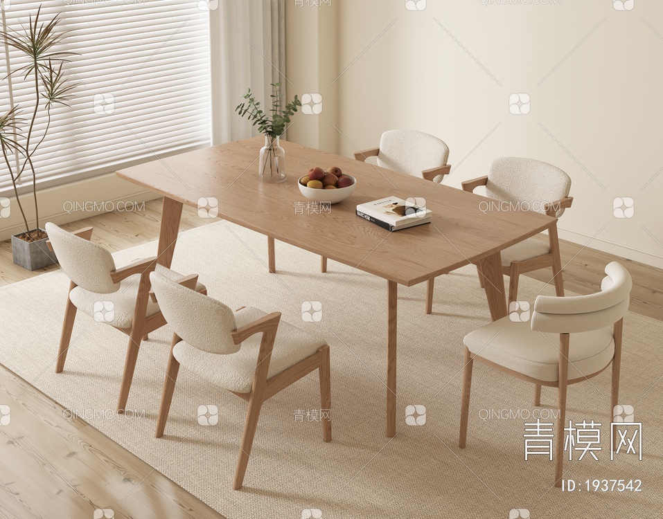 餐桌椅组合3D模型下载【ID:1937542】