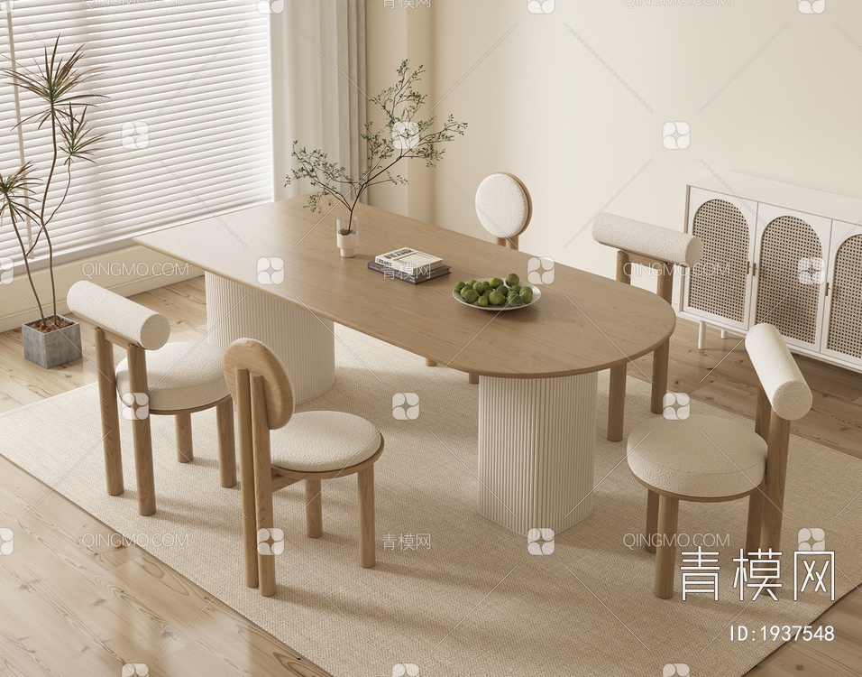 餐桌椅组合3D模型下载【ID:1937548】