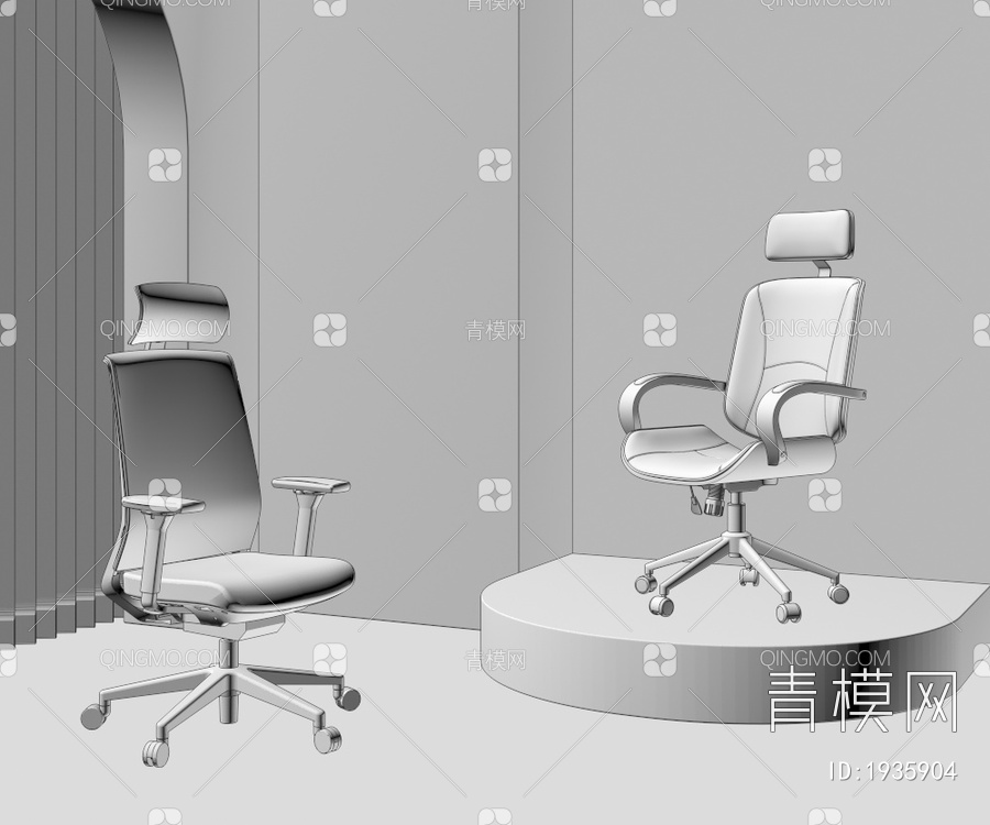 办公椅3D模型下载【ID:1935904】