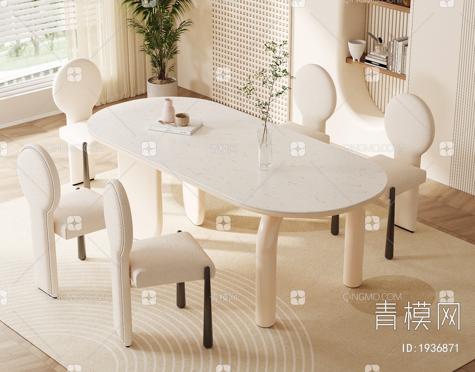 餐桌椅组合3D模型下载【ID:1936871】