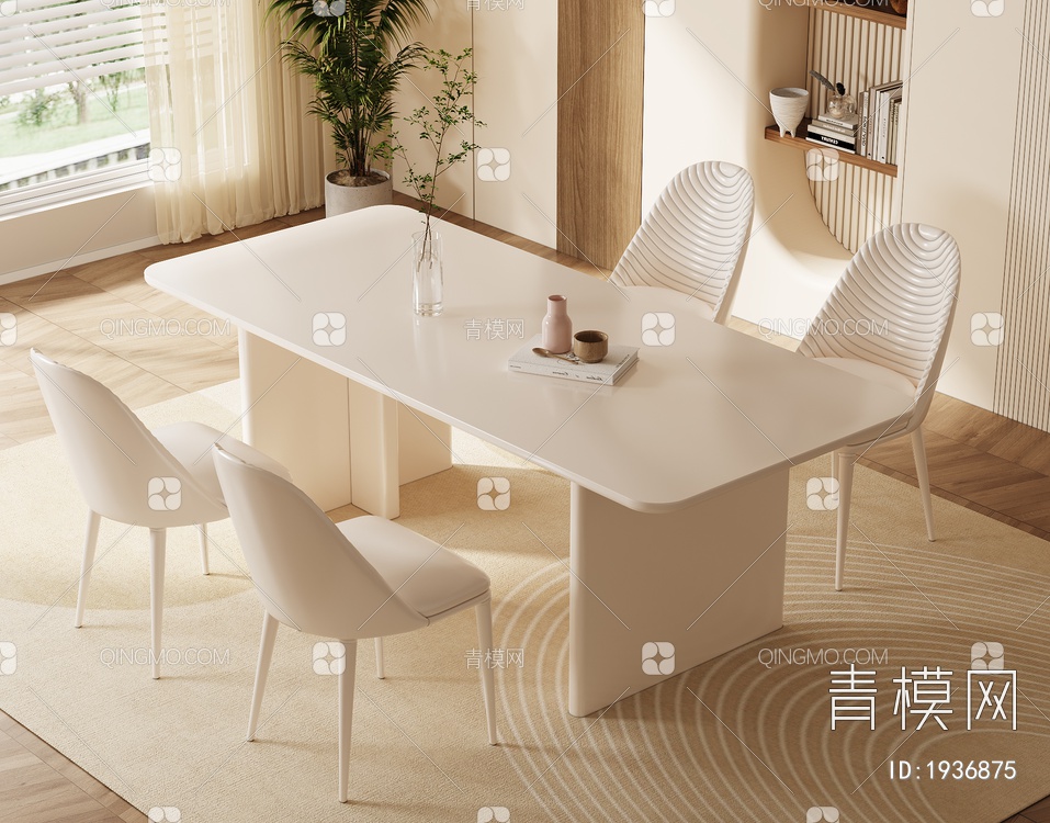 餐桌椅组合3D模型下载【ID:1936875】