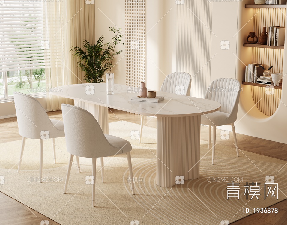 餐桌椅组合3D模型下载【ID:1936878】
