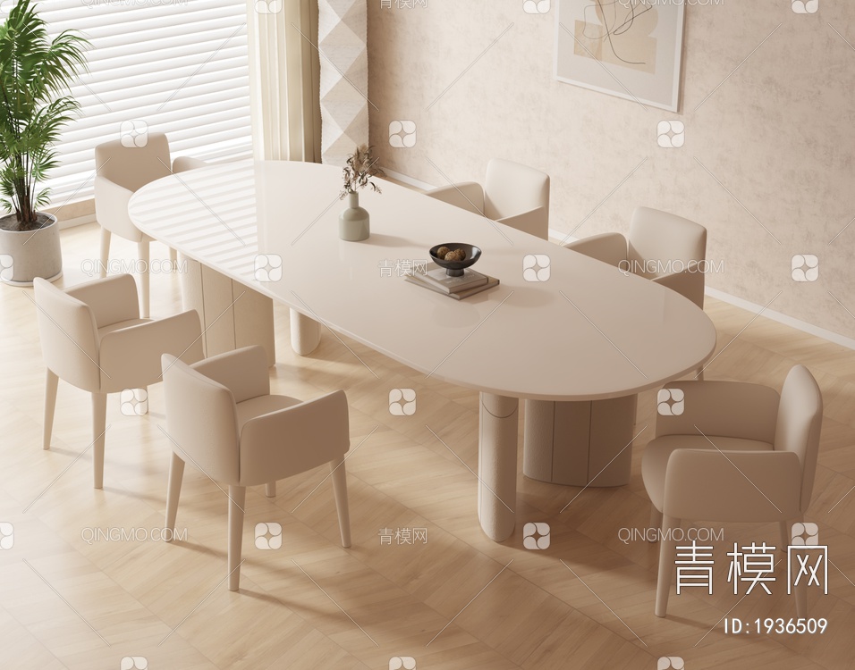 餐桌椅组合3D模型下载【ID:1936509】