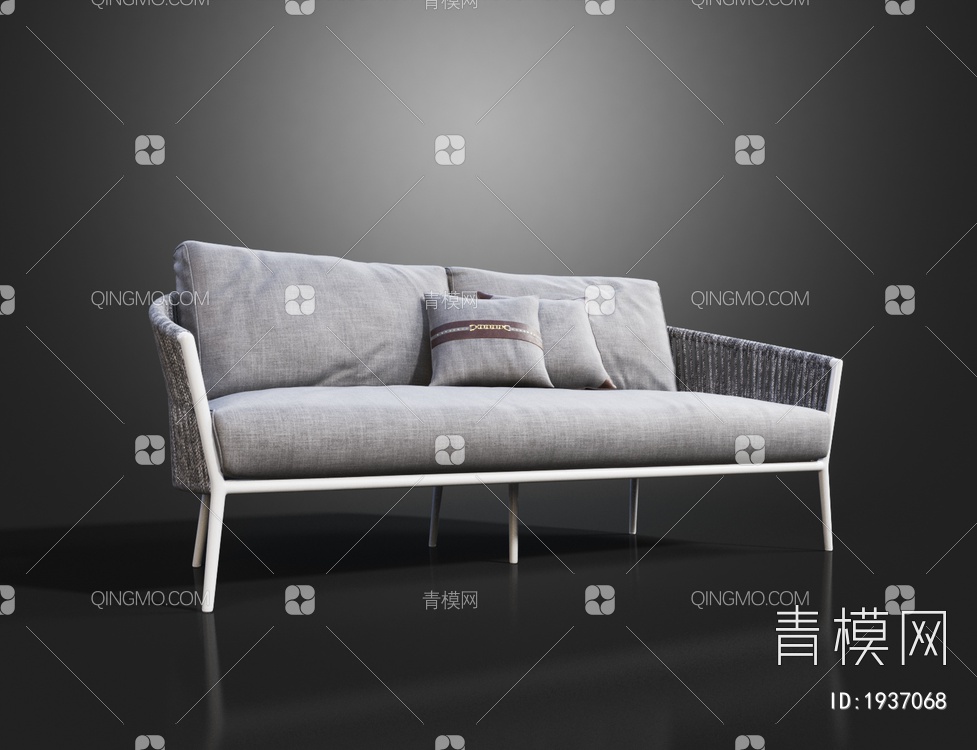 布艺双人沙发3D模型下载【ID:1937068】