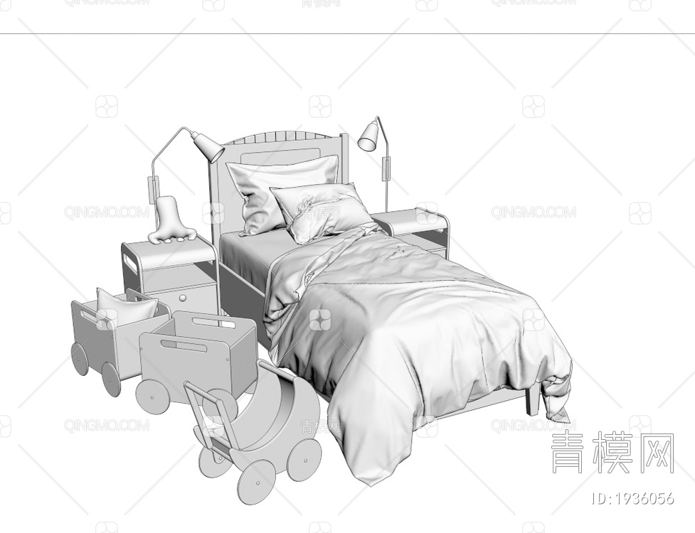 儿童床3D模型下载【ID:1936056】