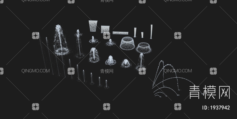 水景喷泉SU模型下载【ID:1937942】