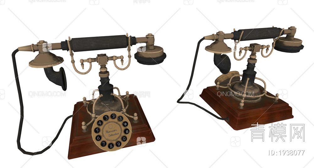复古电话SU模型下载【ID:1938077】