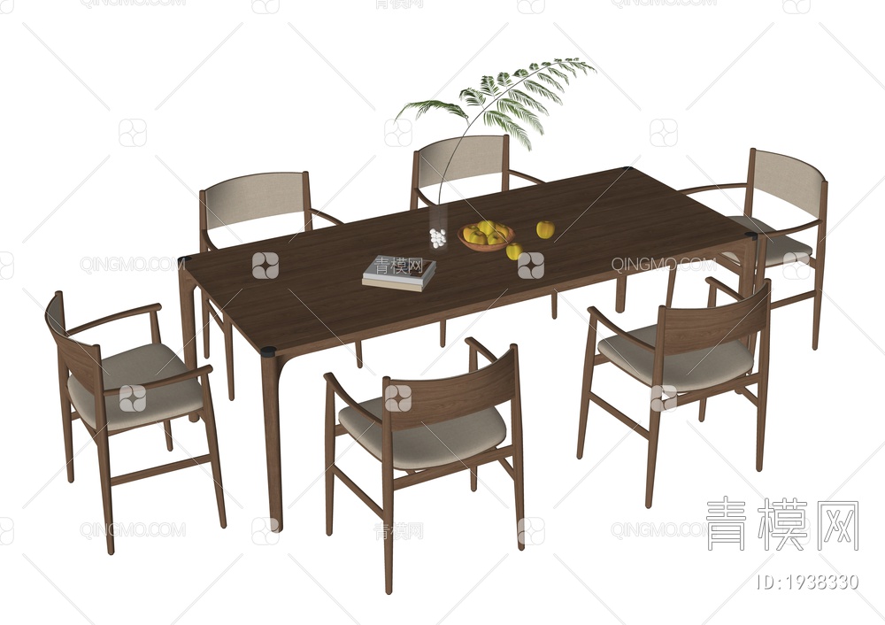 餐桌椅组合 休闲桌椅SU模型下载【ID:1938330】