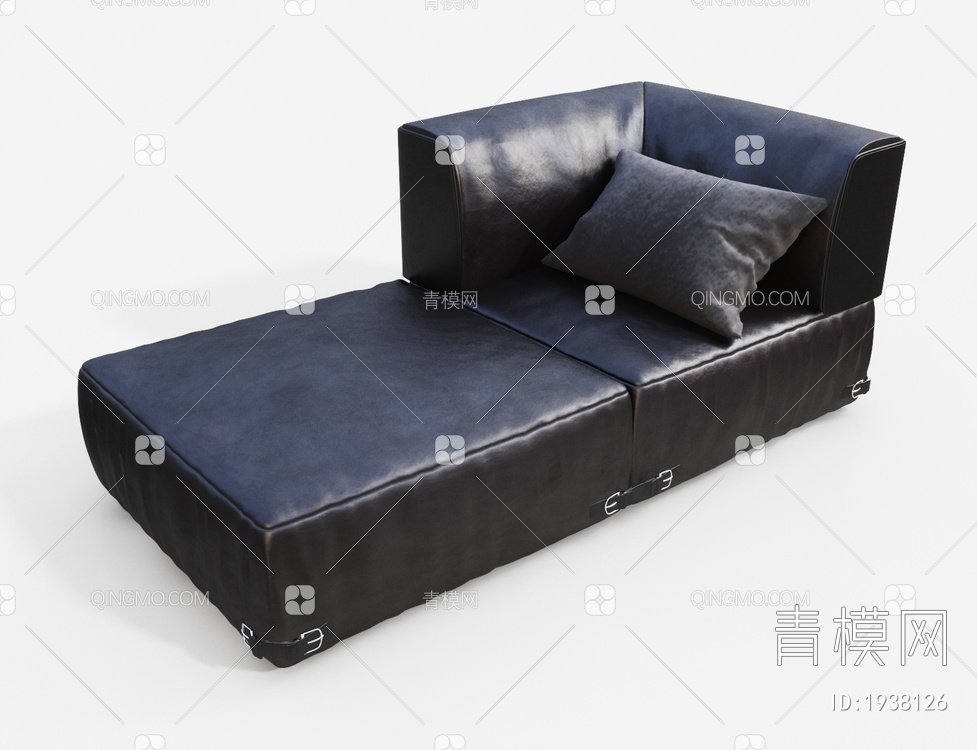 黑色真皮贵妃椅 休闲躺椅3D模型下载【ID:1938126】