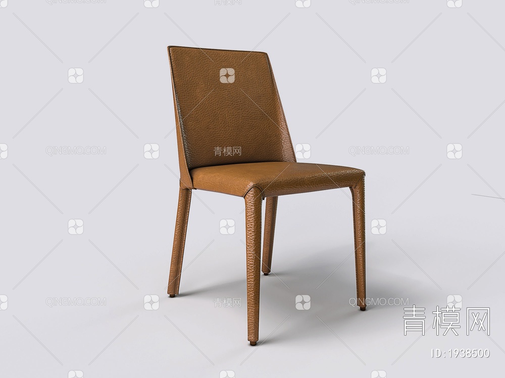 棕色皮革餐椅3D模型下载【ID:1938500】