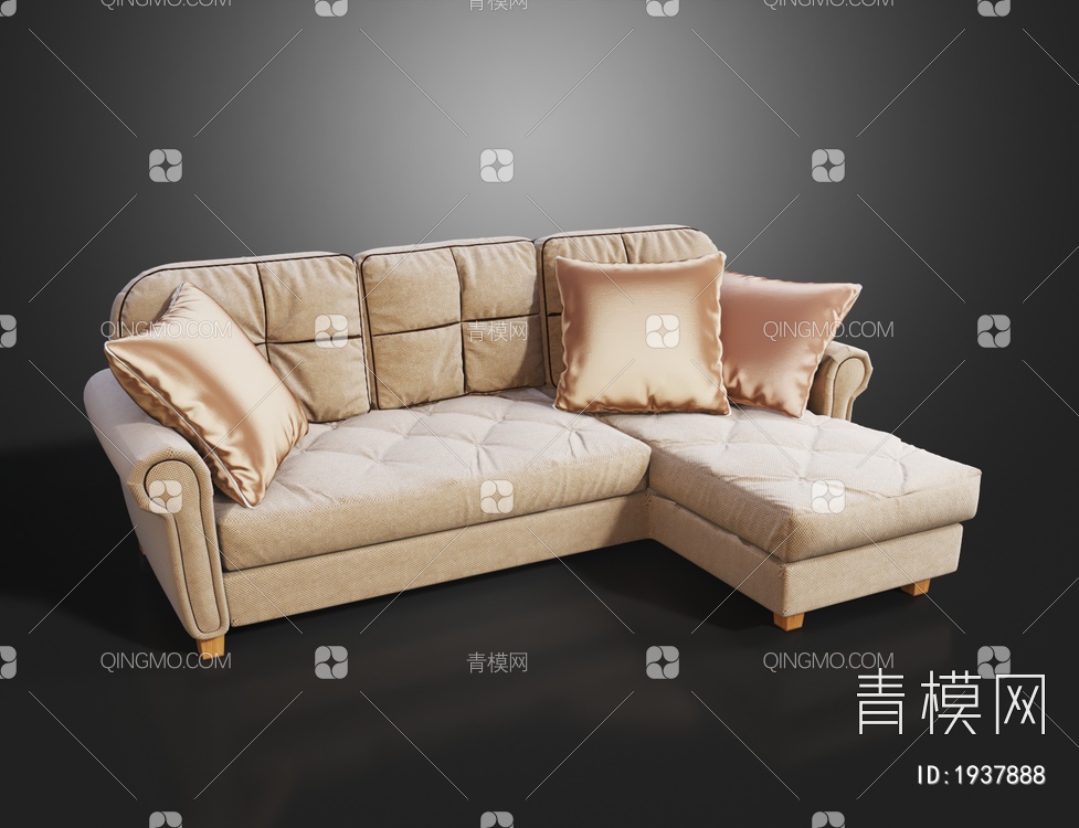 转角多人沙发3D模型下载【ID:1937888】