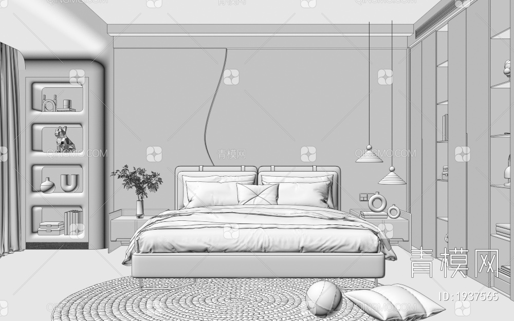 家居卧室3D模型下载【ID:1937565】