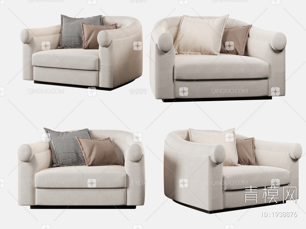 单人沙发3D模型下载【ID:1938876】