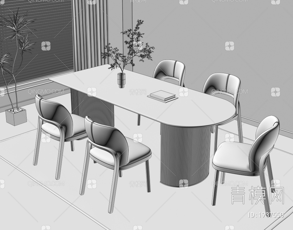 餐桌椅组合3D模型下载【ID:1937550】
