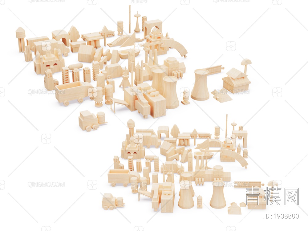 儿童玩具 积木玩具3D模型下载【ID:1938800】