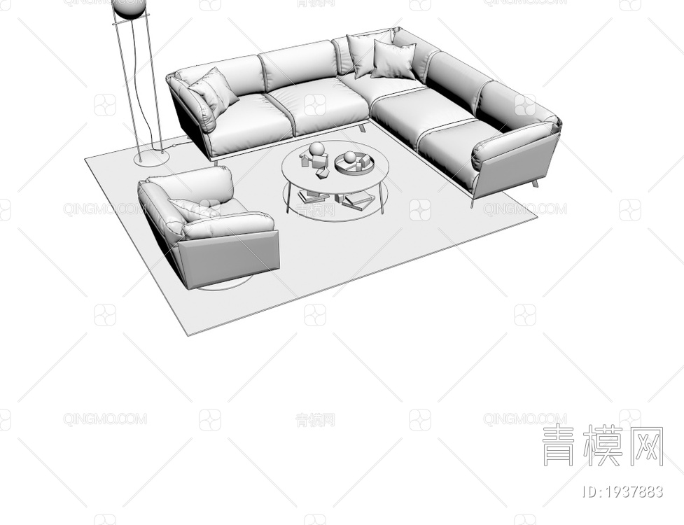 创意沙发组合3D模型下载【ID:1937883】