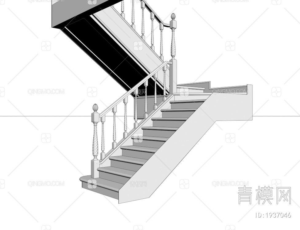 原木楼梯3D模型下载【ID:1937046】