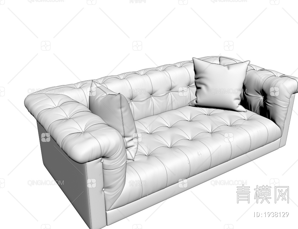 绒布双人沙发3D模型下载【ID:1938129】