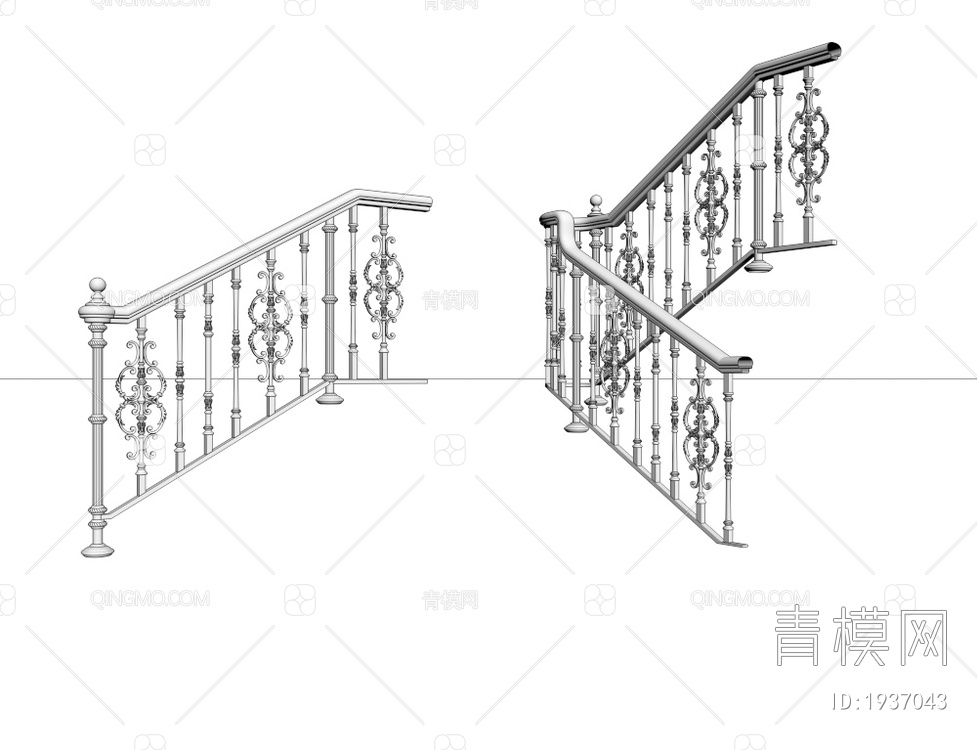 楼梯扶手3D模型下载【ID:1937043】
