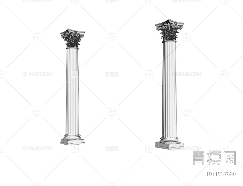 罗马柱 柱子3D模型下载【ID:1937880】