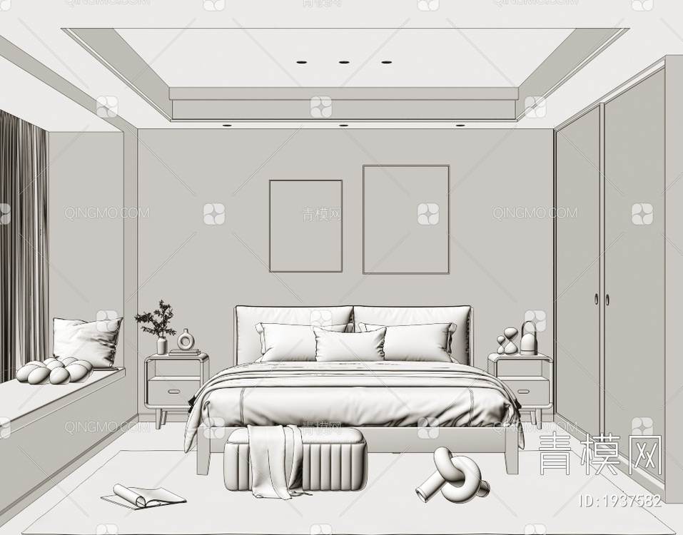 家居卧室3D模型下载【ID:1937582】