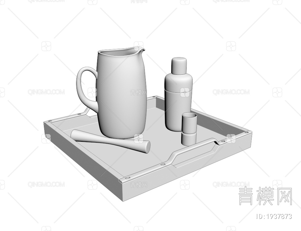 茶具 玻璃杯 茶杯 托盘3D模型下载【ID:1937873】