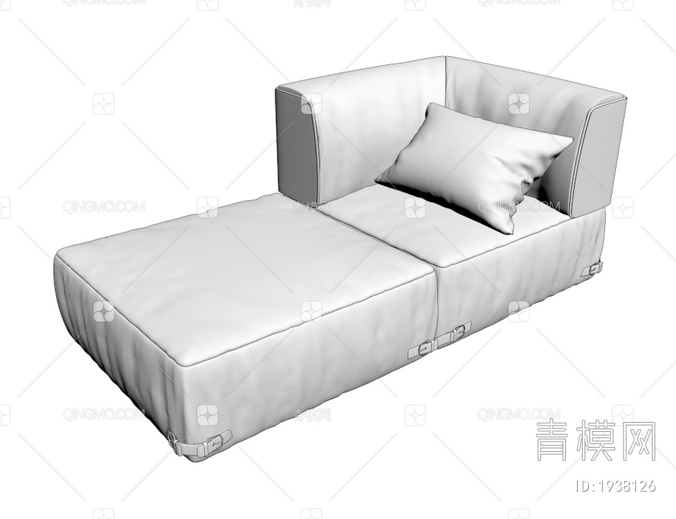 黑色真皮贵妃椅 休闲躺椅3D模型下载【ID:1938126】