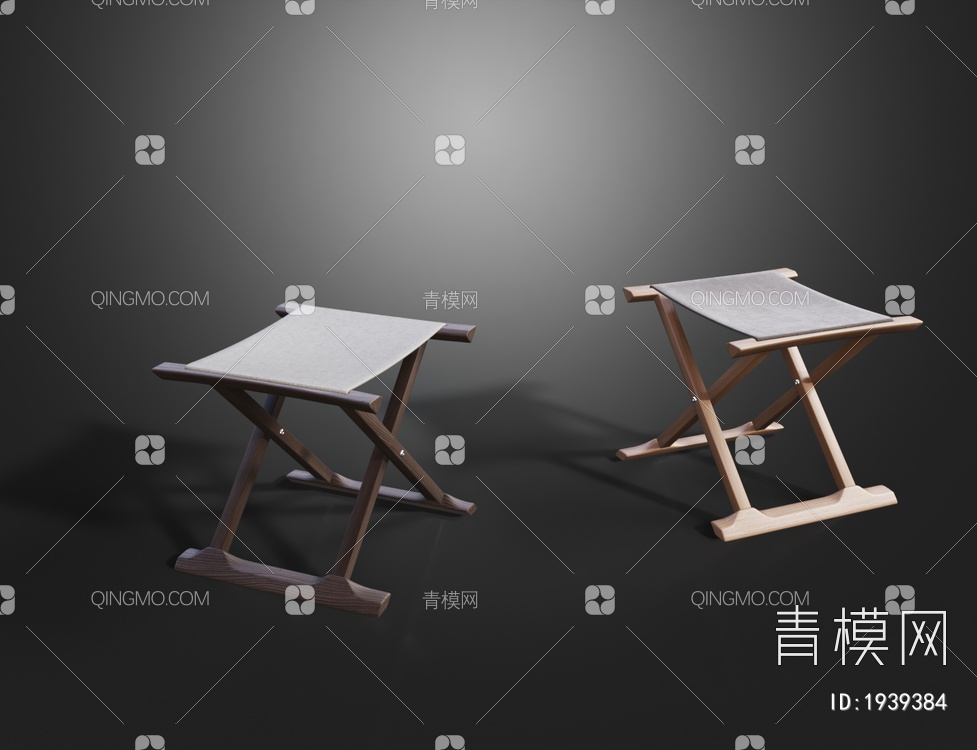 实木马扎凳 折叠凳3D模型下载【ID:1939384】