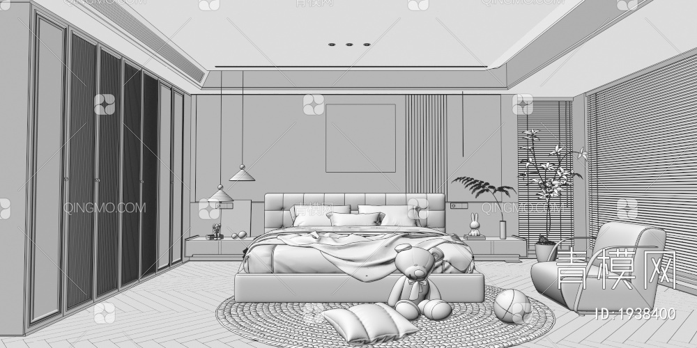 卧室3D模型下载【ID:1938400】