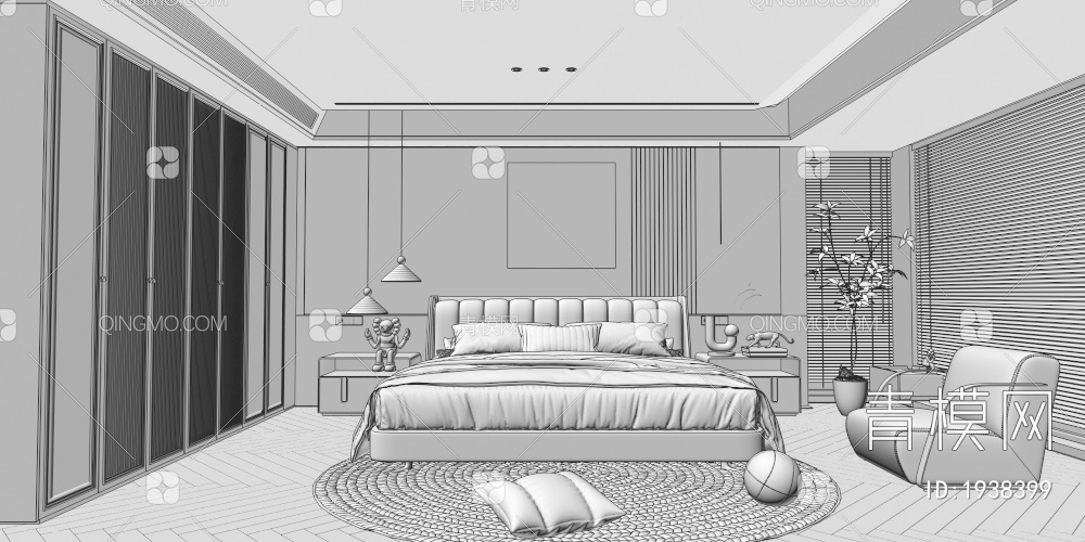 卧室3D模型下载【ID:1938399】