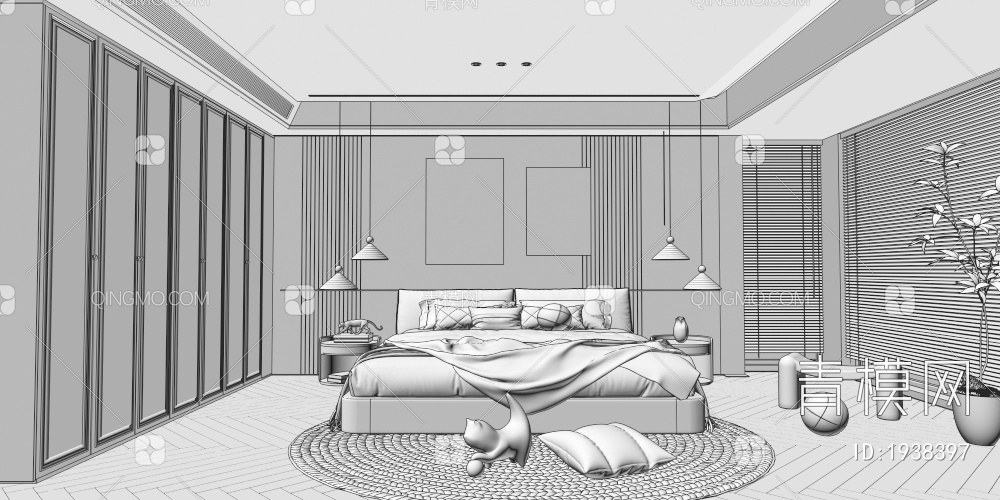 卧室3D模型下载【ID:1938397】