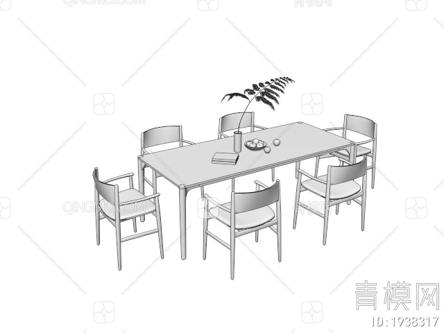 餐桌椅组合 休闲桌椅3D模型下载【ID:1938317】