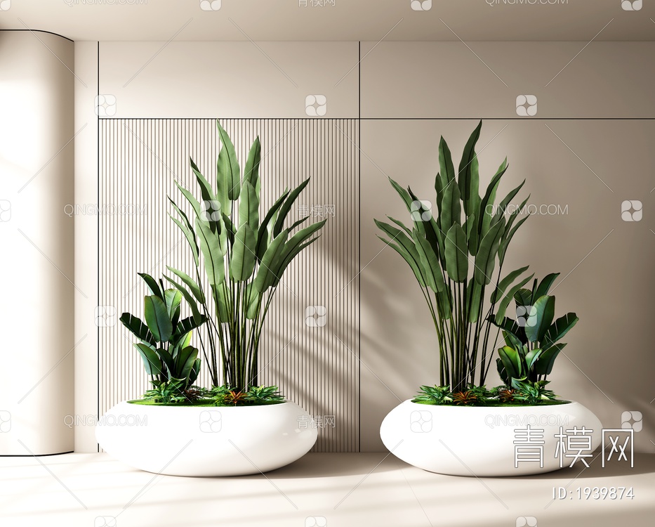 时尚植物 装饰植物 盆栽3D模型下载【ID:1939874】