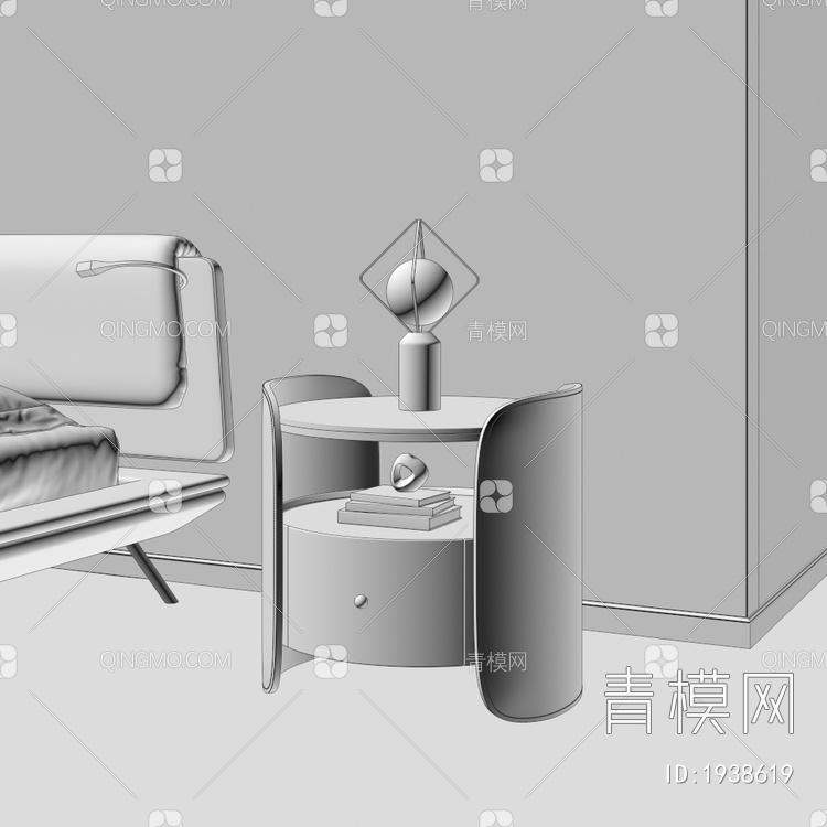 床头柜 柜子3D模型下载【ID:1938619】