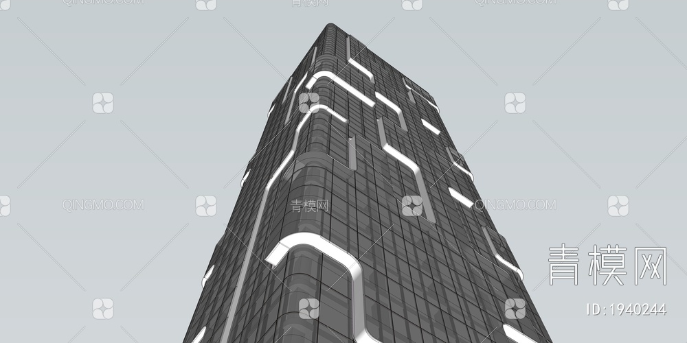 超高层办公楼SU模型下载【ID:1940244】