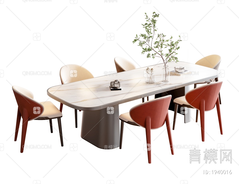 餐桌椅组合3D模型下载【ID:1940016】