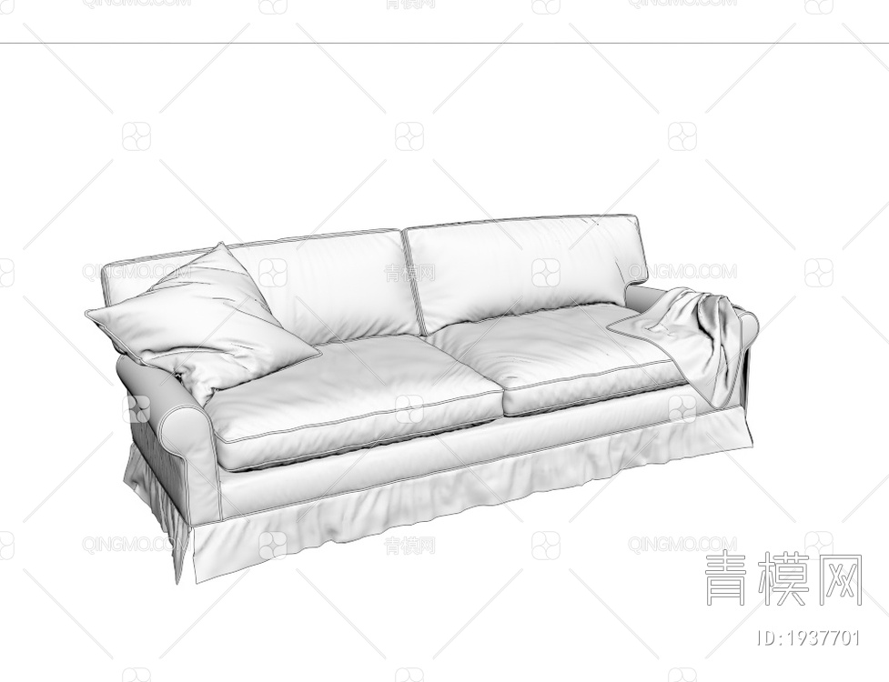双人沙发3D模型下载【ID:1937701】