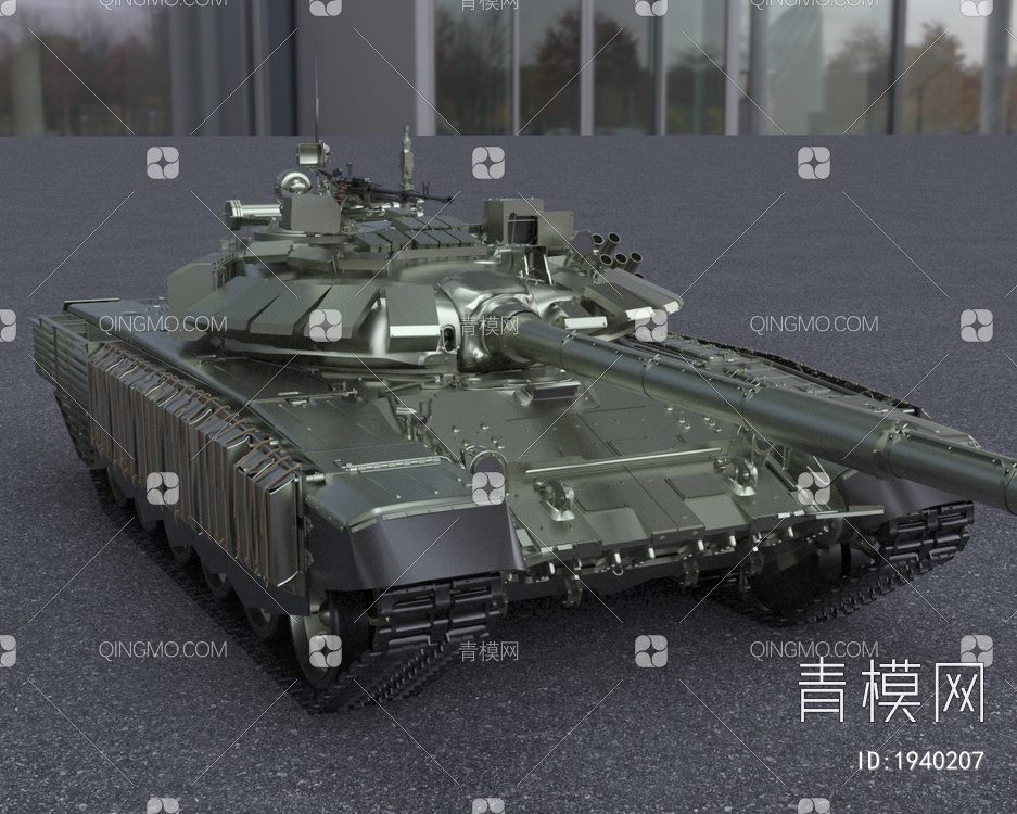 苏联T72B坦克3D模型下载【ID:1940207】